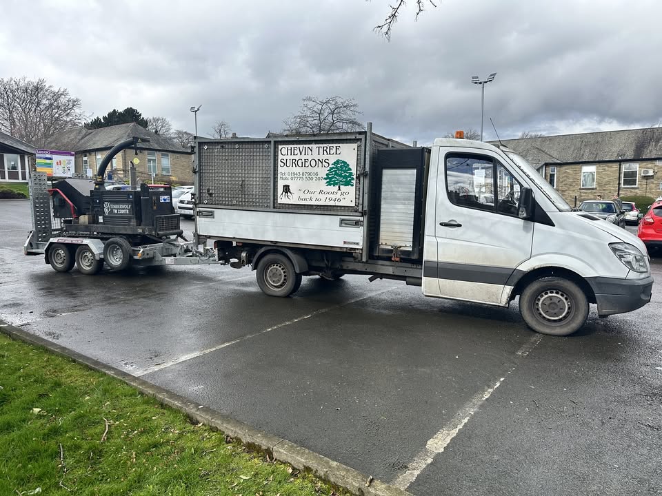 Chevin Tree Surgeons’ signwritten vehicle and chipper